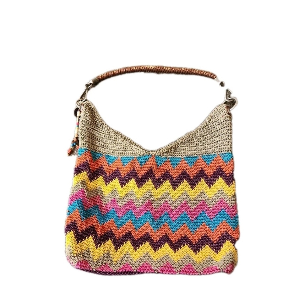The SAK Bennett Crochet  Monterey‎ Stripe Shoulder Bag Boho Festival Retro